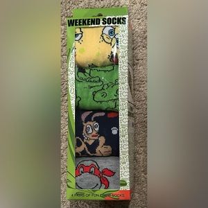 Nickelodeon Cartoon Crew Socks 4pck shoe sz 6-12
